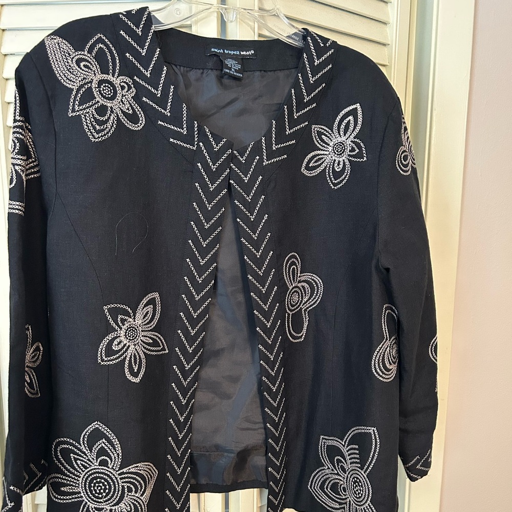Black linen jacket-XL Saint Tropez West